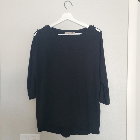 Loft Relaxed Fit Black Long Sleeve Top - Picture 6 of 7